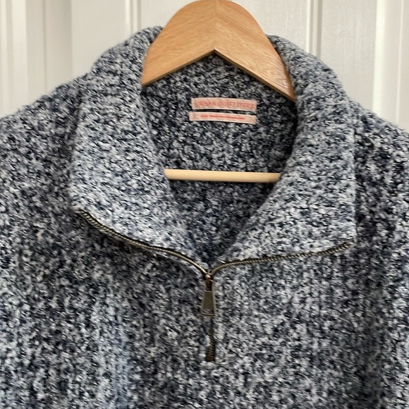 💙URBAN OUTFITTERS oversized heathered blue chunky knit  quarter zip sweater.  M - Picture 2 of 6